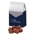 Cocoa Dusted Truffles in Navy & Silver Gable Top Gift Box